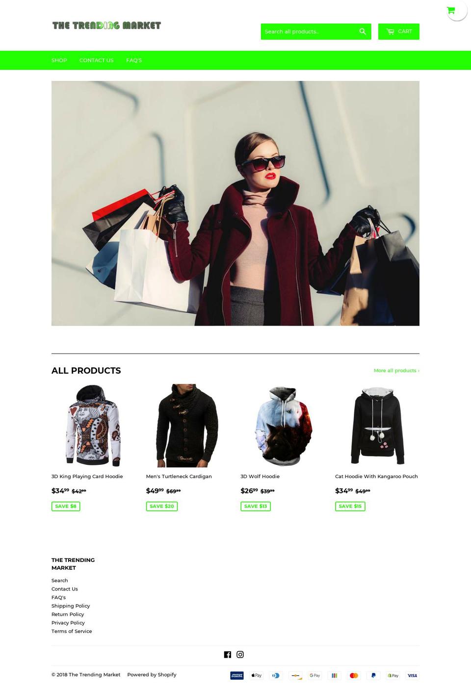 thetrendingmarket.com — Shopify storefront screenshot