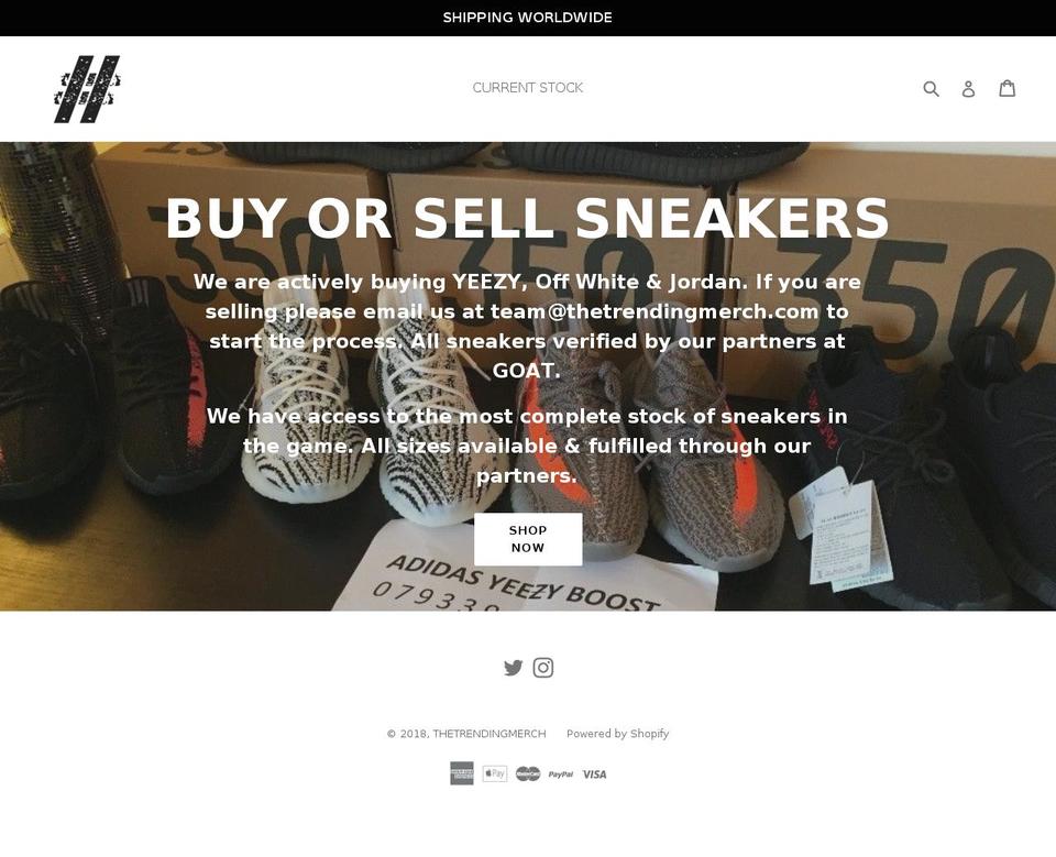 thetrendingmerch.com — Shopify storefront screenshot