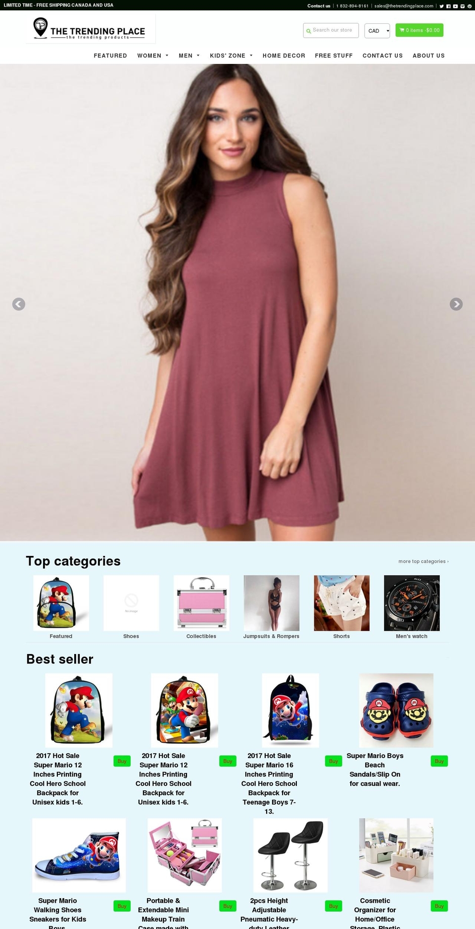 thetrendingplace.com — Shopify storefront screenshot
