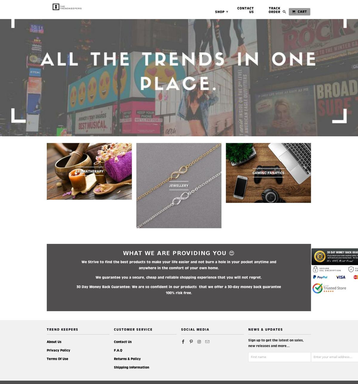 thetrendkeepers.com — Shopify storefront screenshot