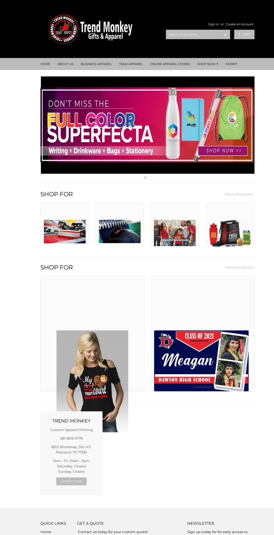 thetrendmonkey.com shopify website screenshot