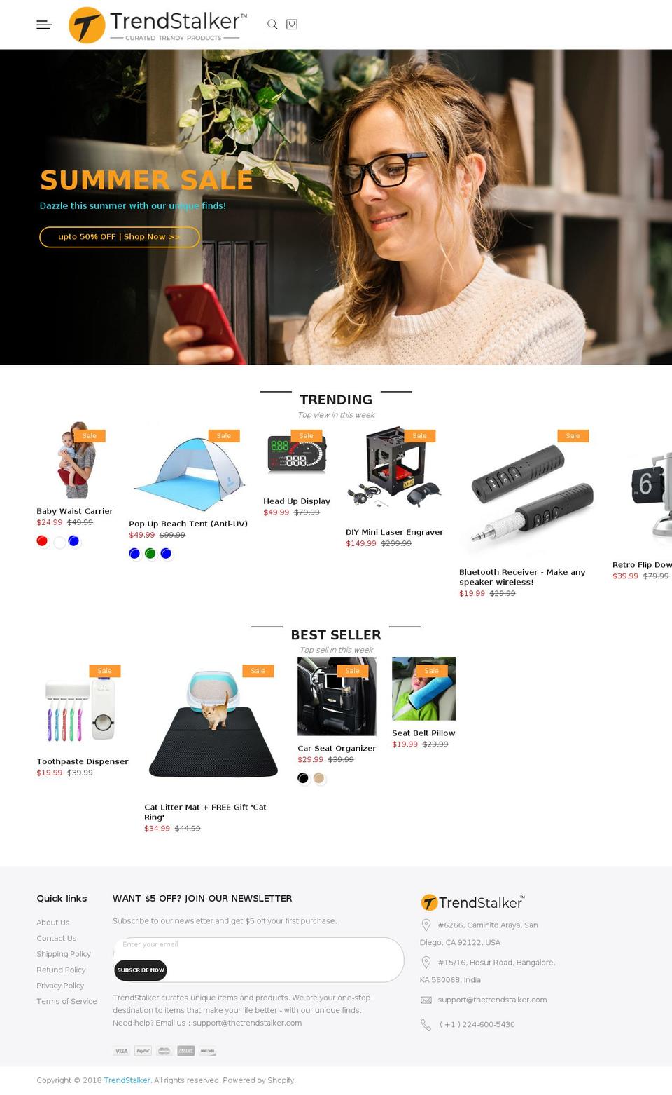 thetrendstalker.com — Shopify storefront screenshot