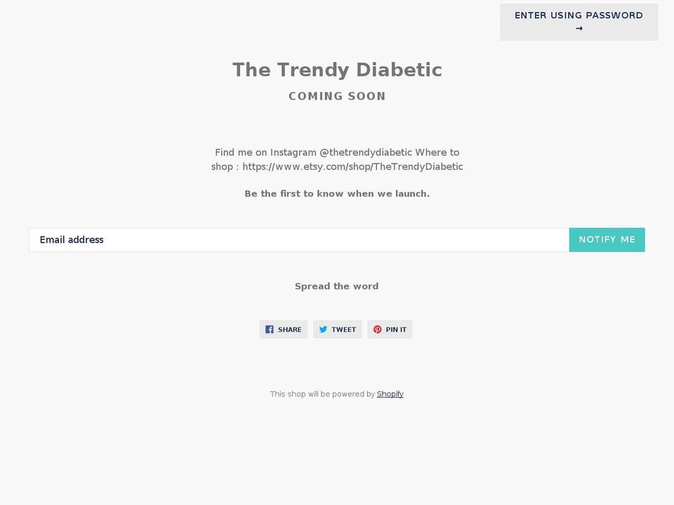 thetrendydiabetic.com — Shopify storefront screenshot
