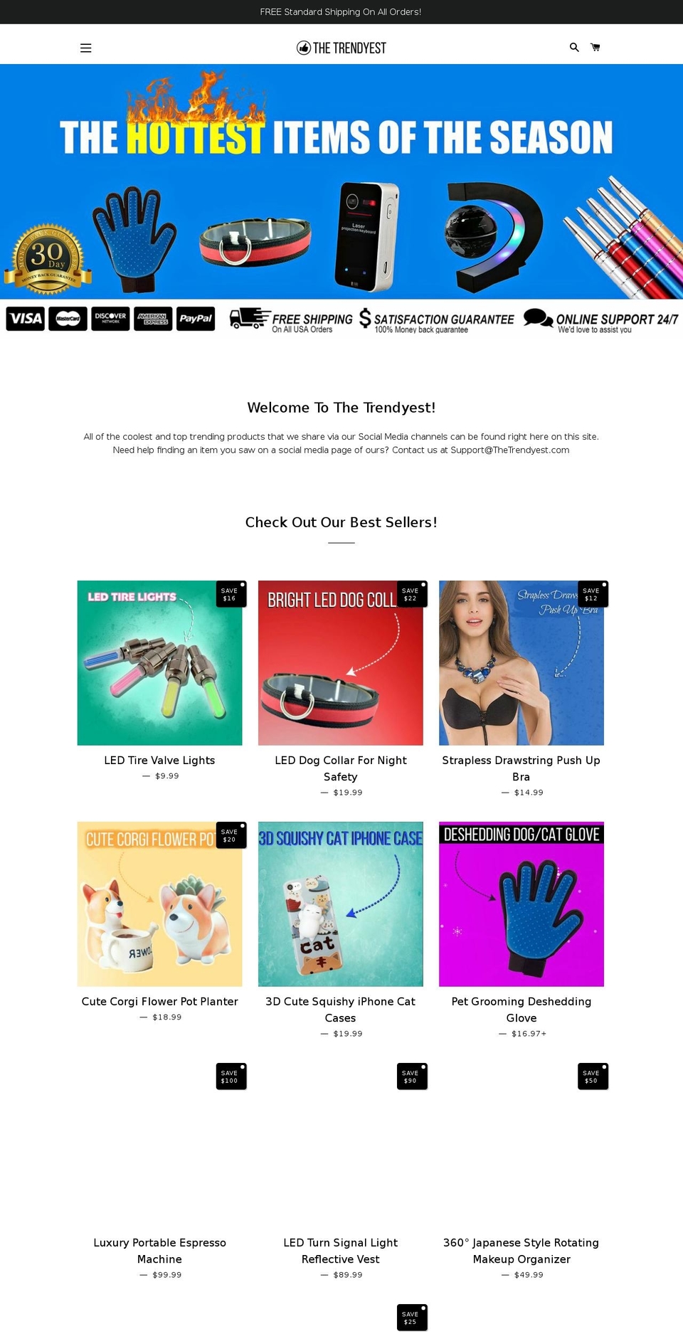 thetrendyest.com shopify website screenshot