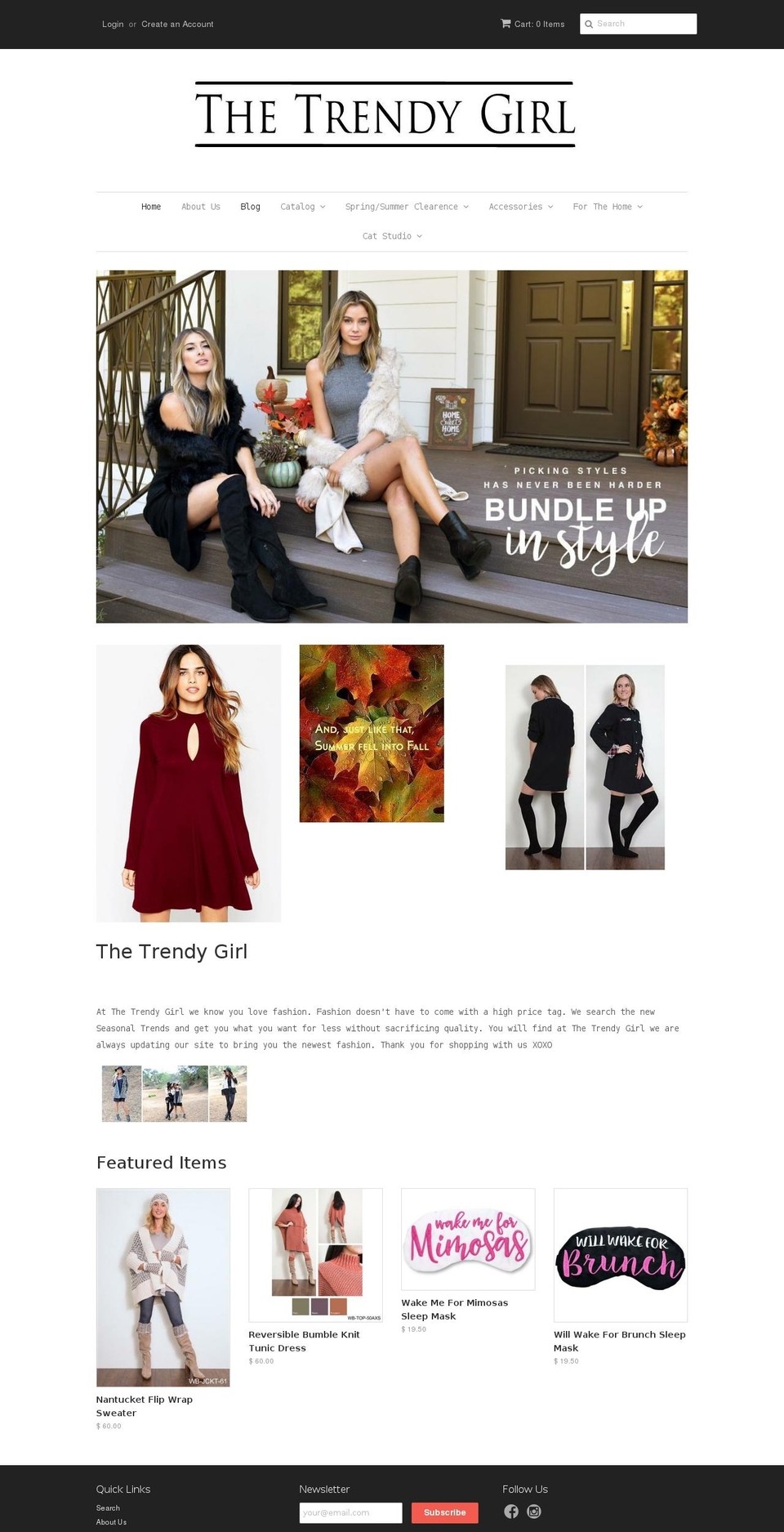 thetrendygirl.com shopify website screenshot