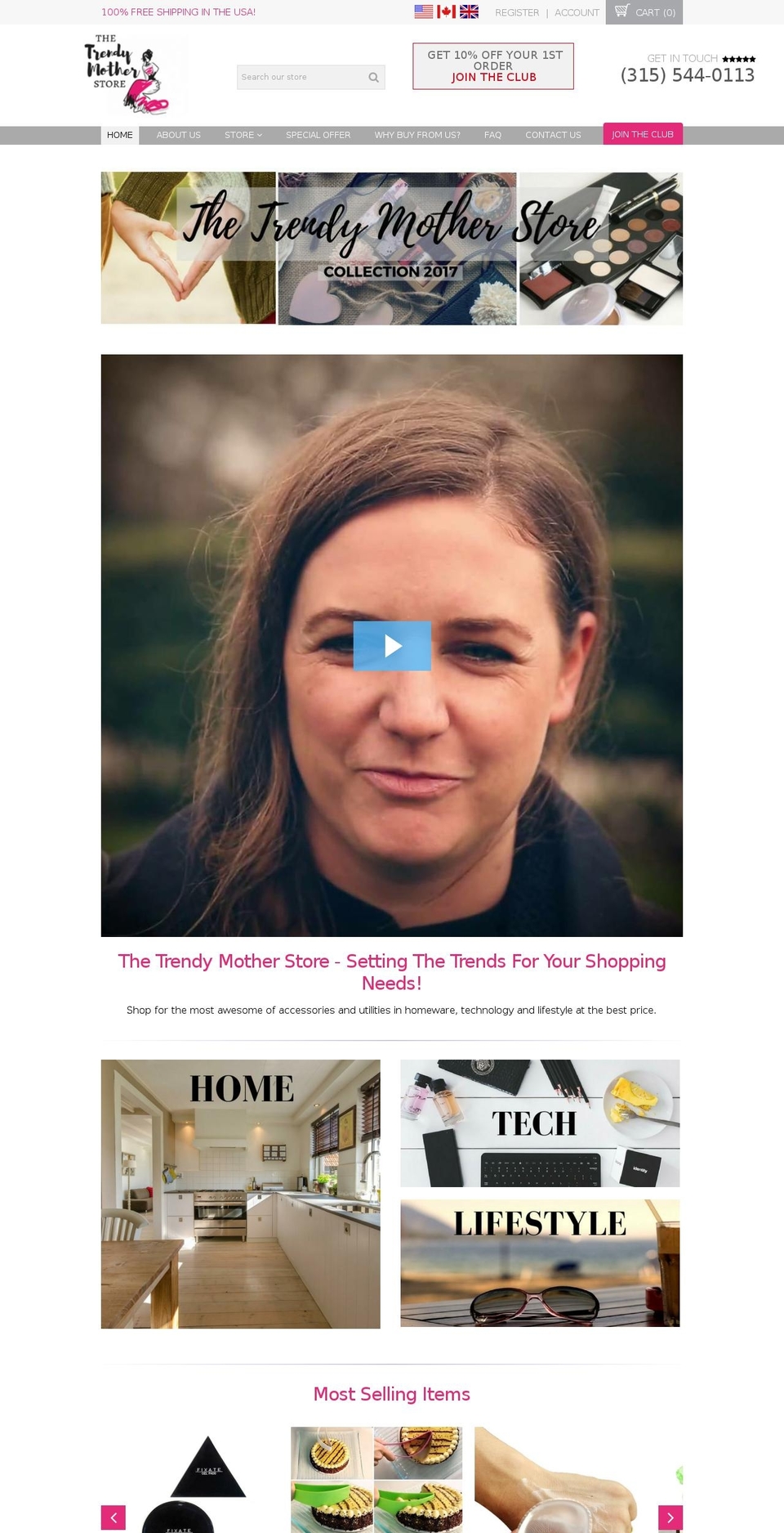 thetrendymother.com — Shopify storefront screenshot