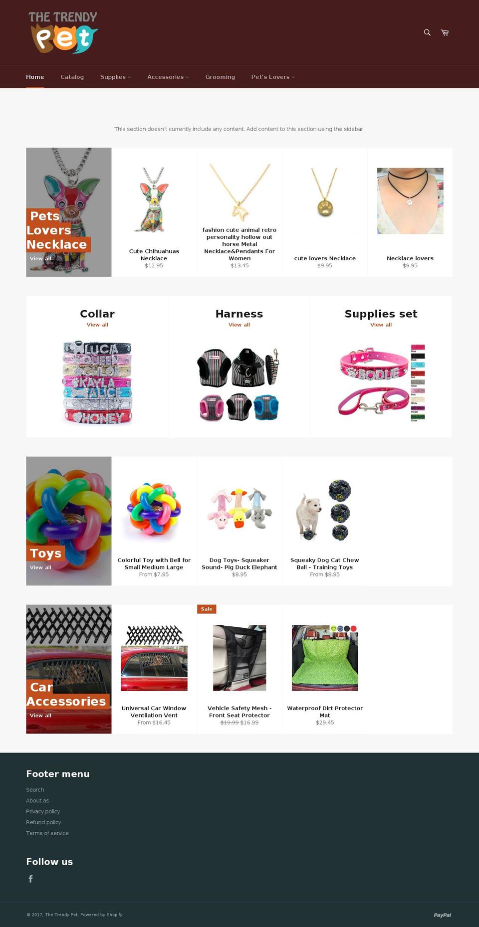 thetrendypet.com shopify website screenshot