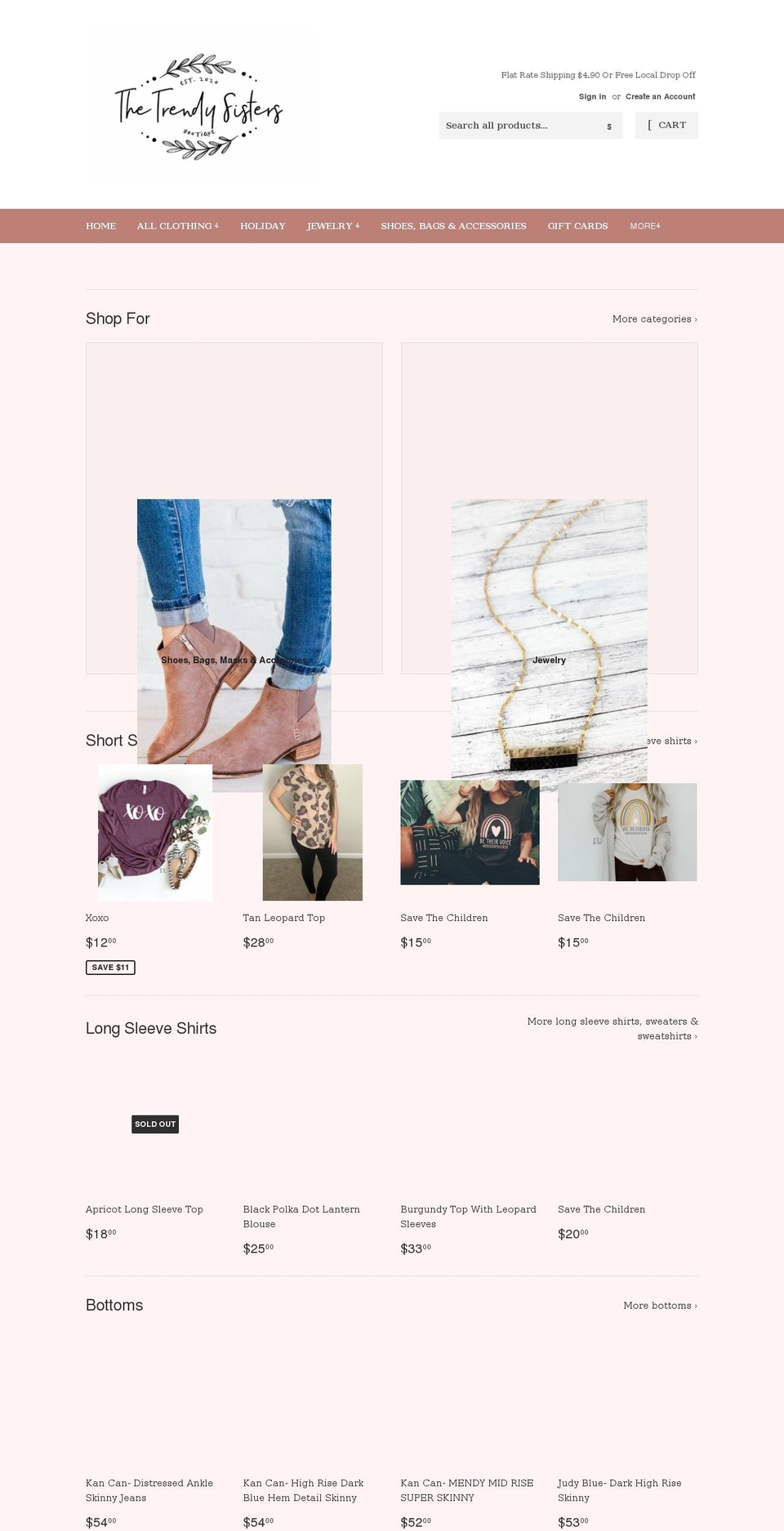 thetrendysisters.com shopify website screenshot