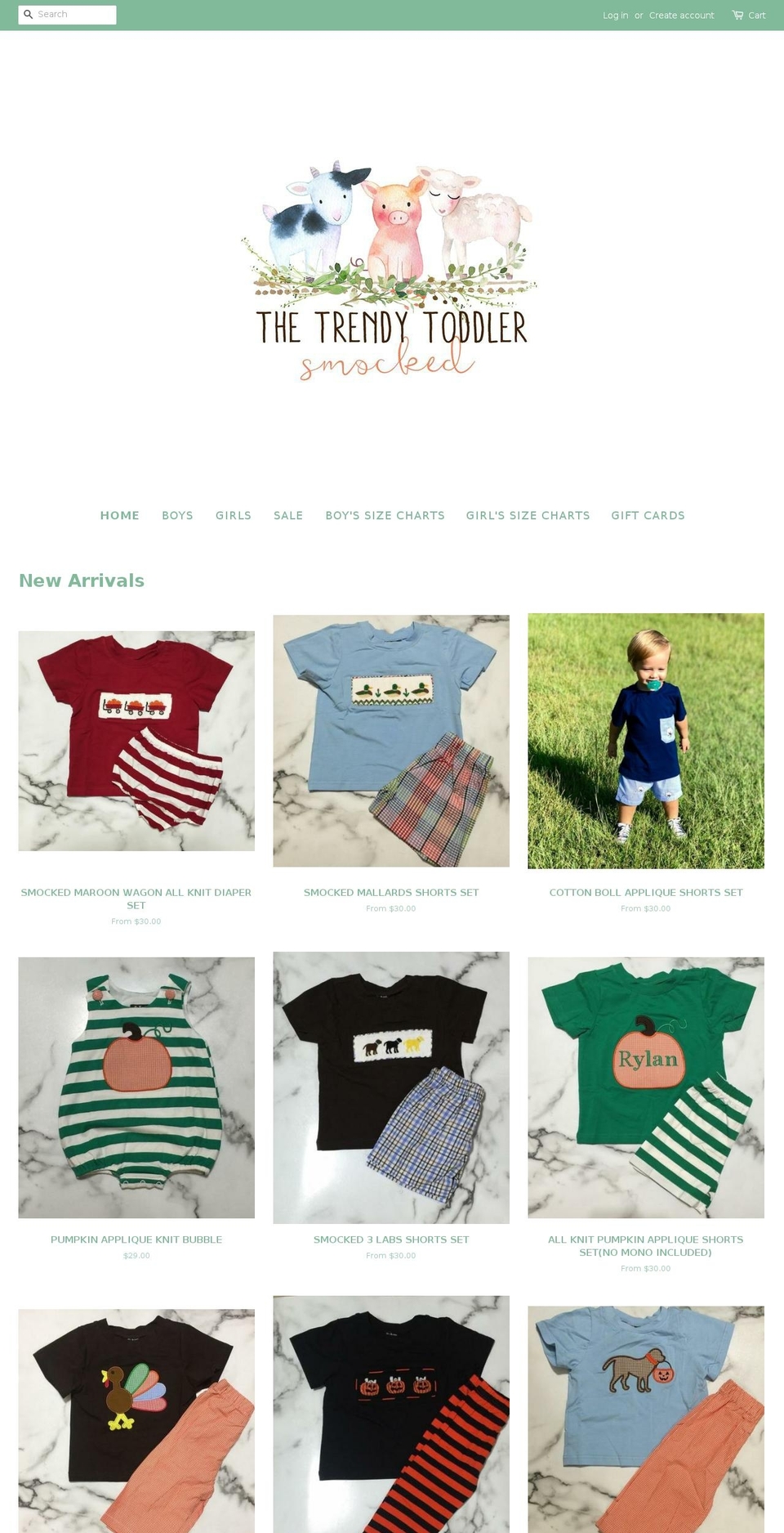 thetrendytoddler.com shopify website screenshot