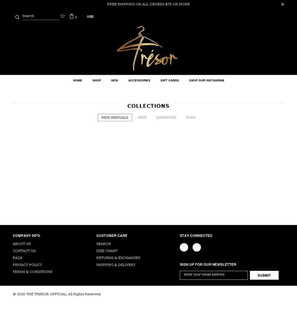 thetresorofficial.com shopify website screenshot