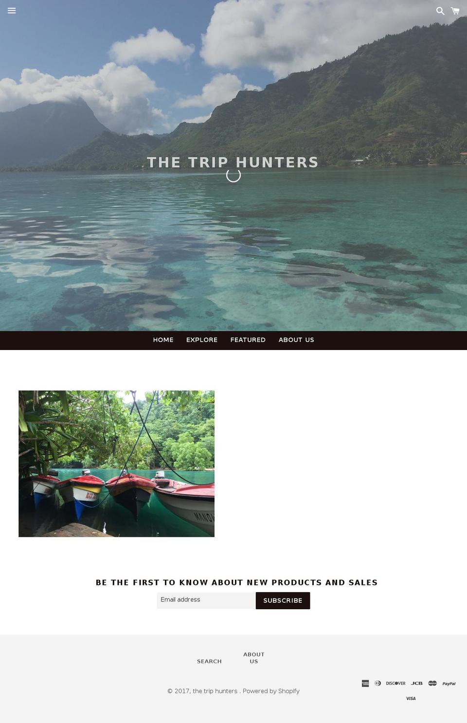 thetriphunters.com shopify website screenshot