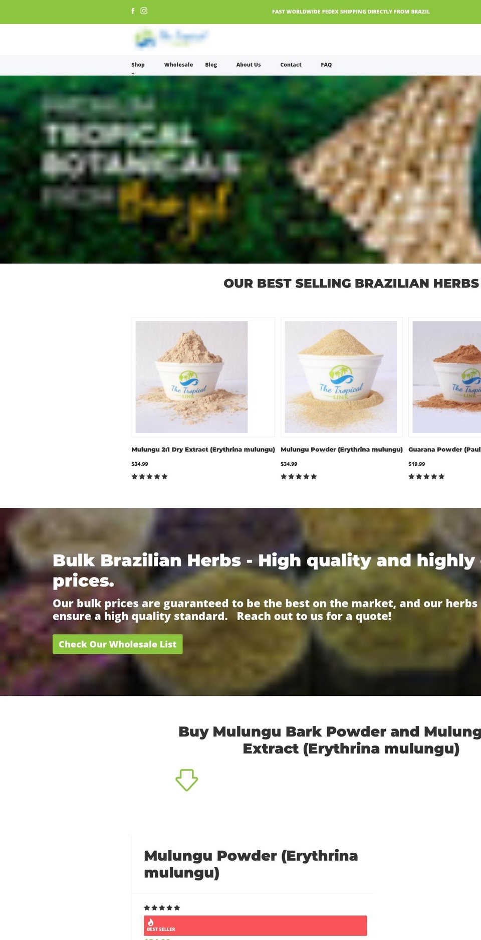 thetropicallink.com shopify website screenshot
