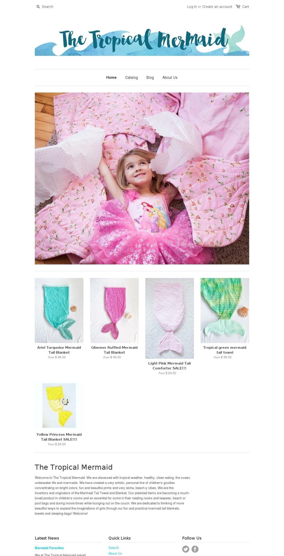thetropicalmermaid.com shopify website screenshot