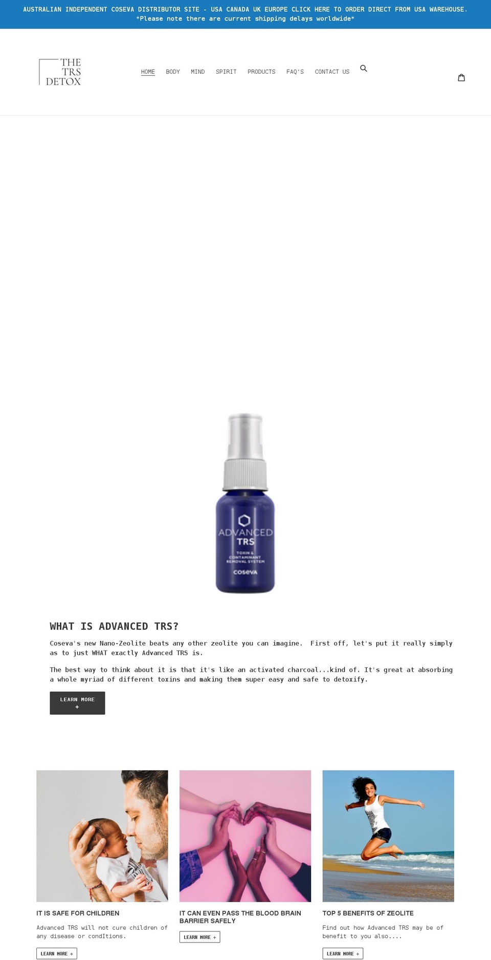 thetrsdetox.com shopify website screenshot