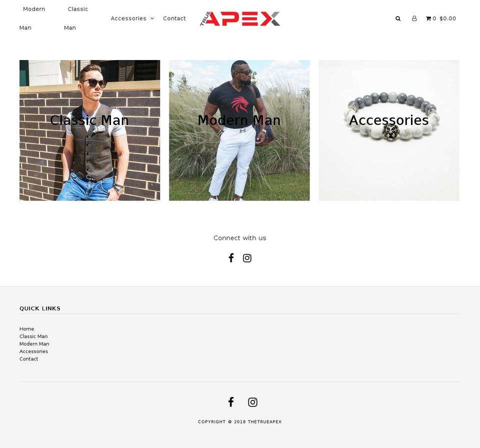 thetrueapex.net shopify website screenshot