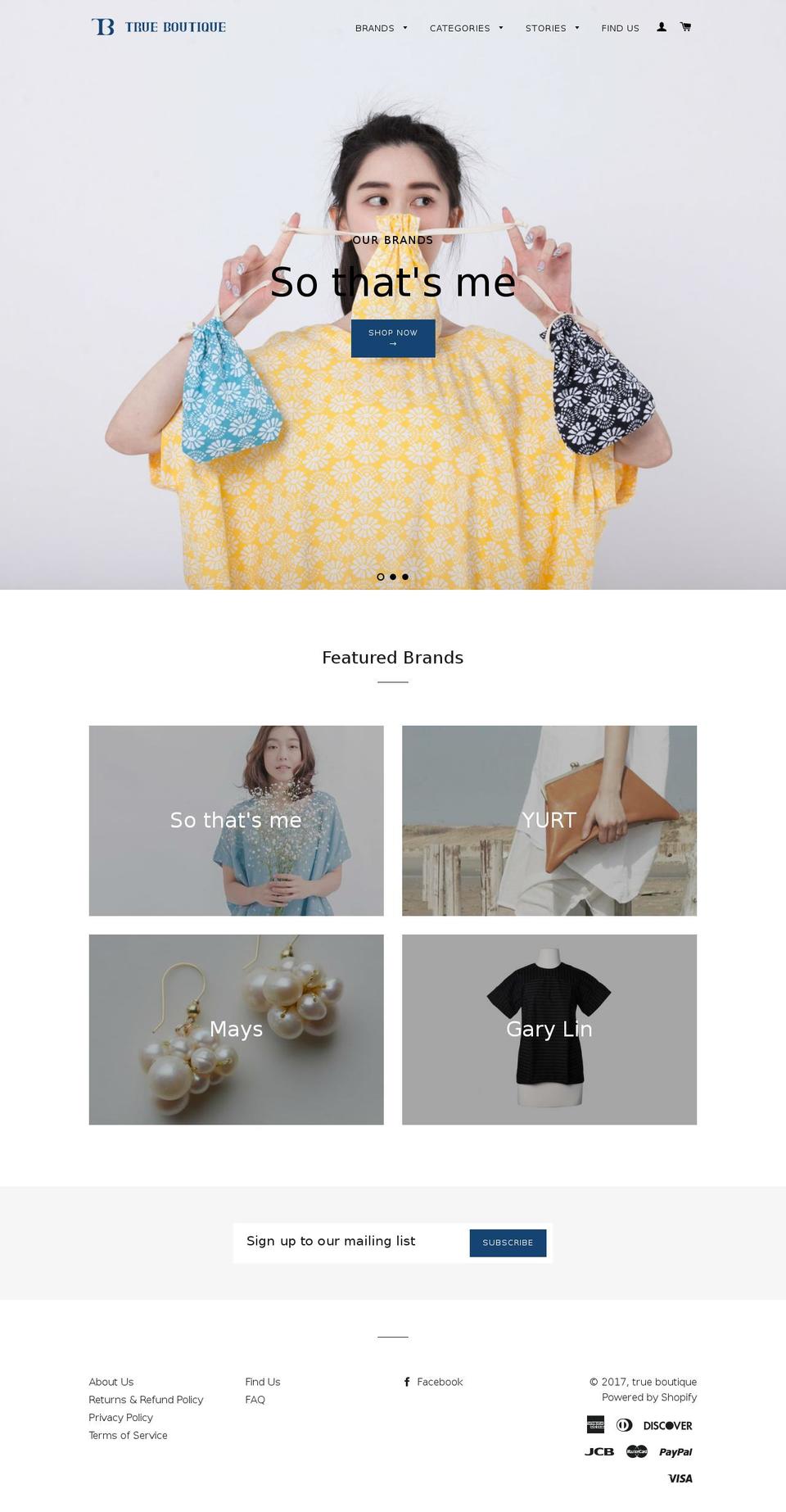 thetrueboutique.com shopify website screenshot