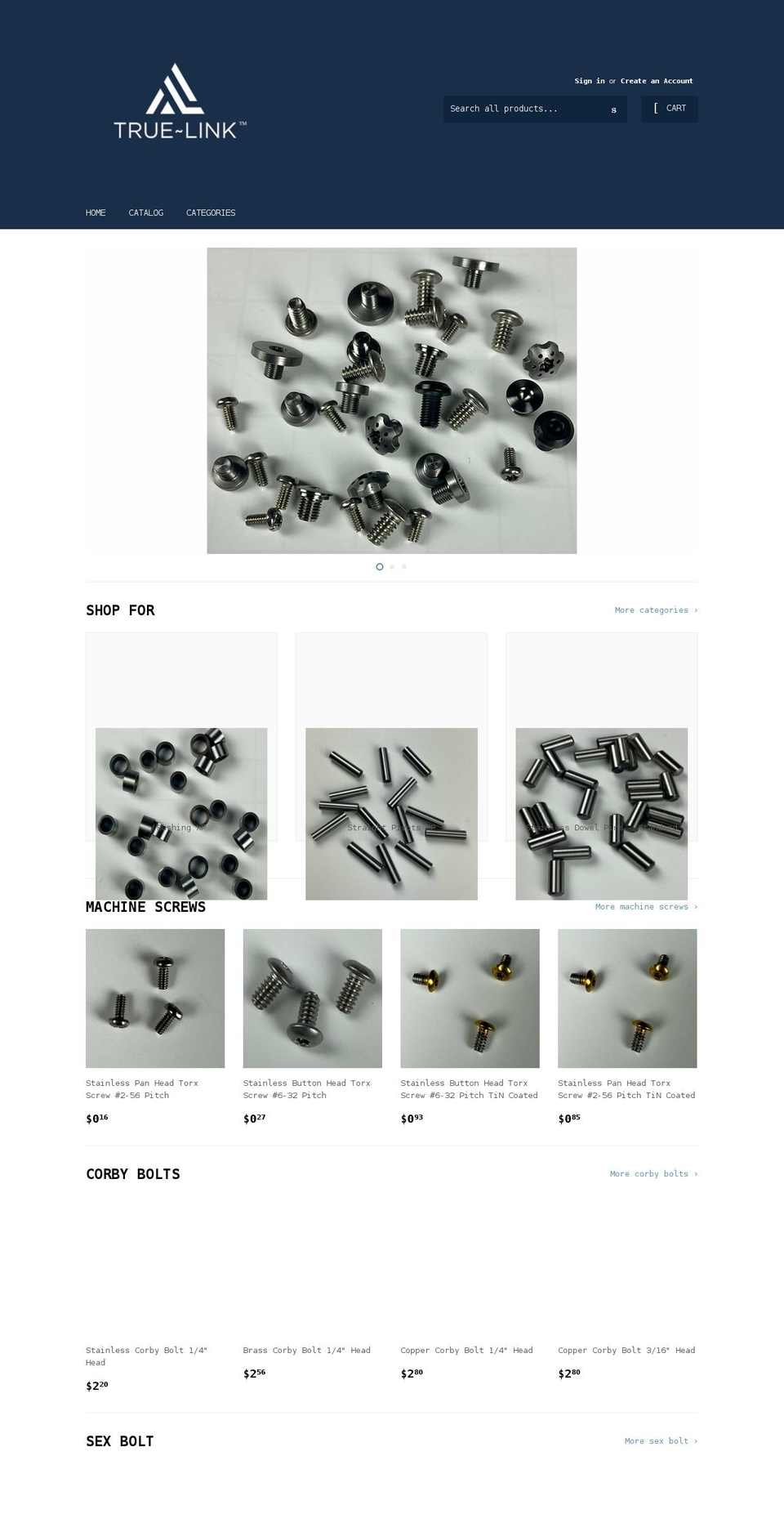 thetruelink.com shopify website screenshot
