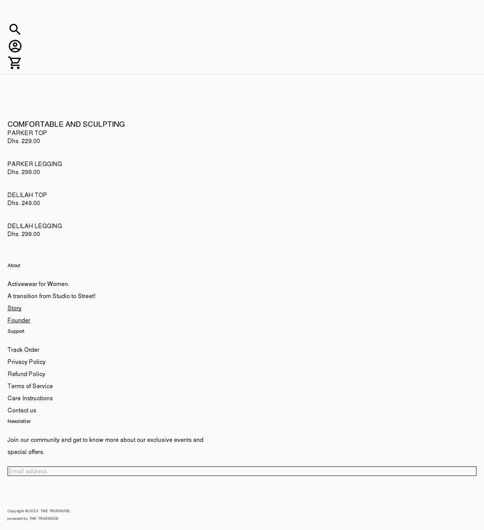 thetruenude.com shopify website screenshot