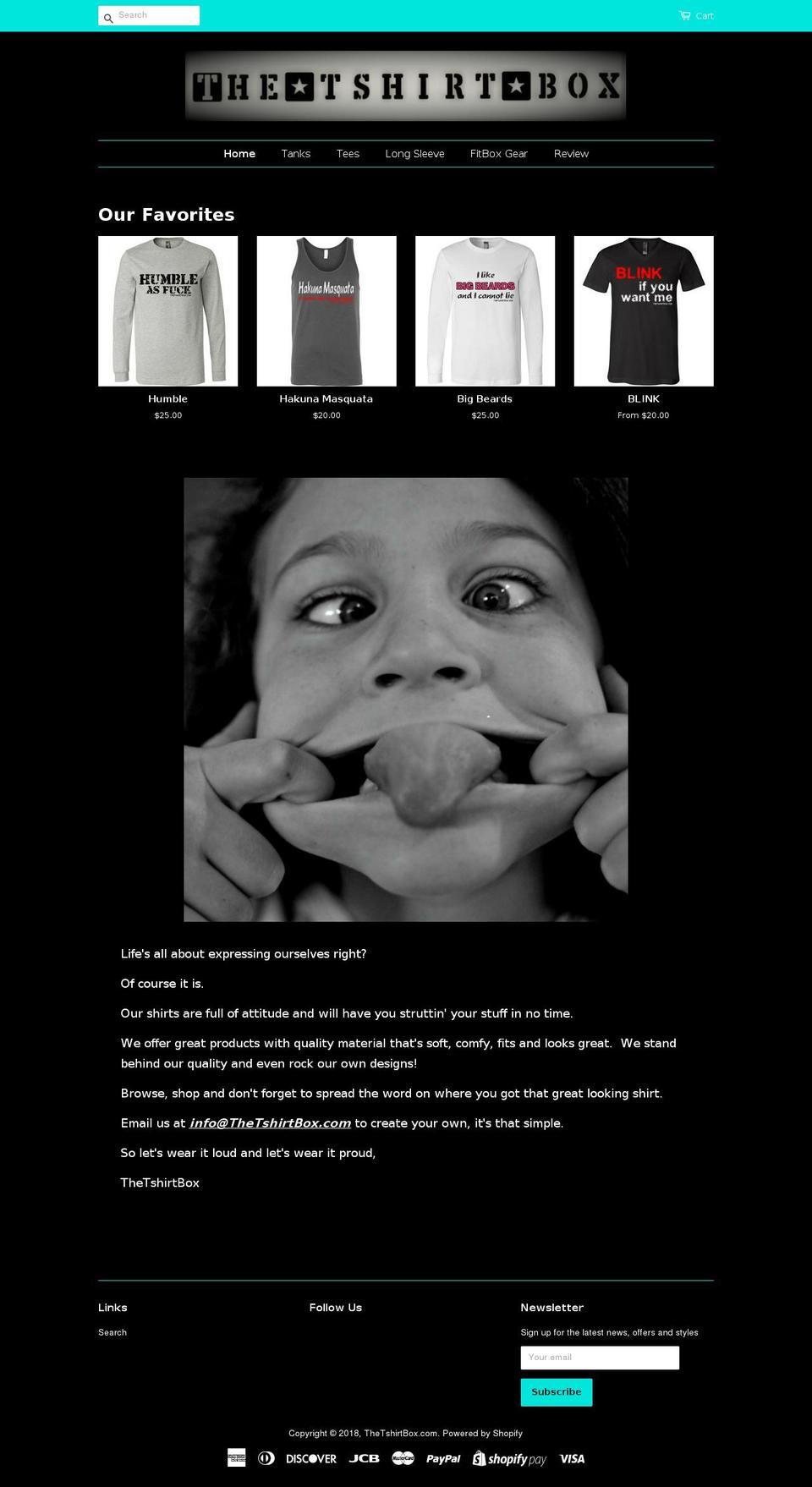 thetshirtbox.com — Shopify storefront screenshot