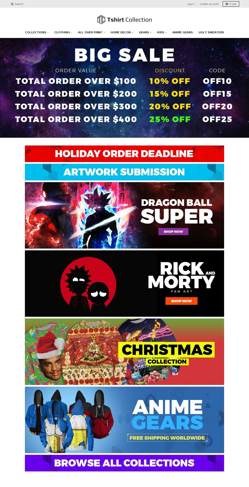 thetshirtcollection.com shopify website screenshot