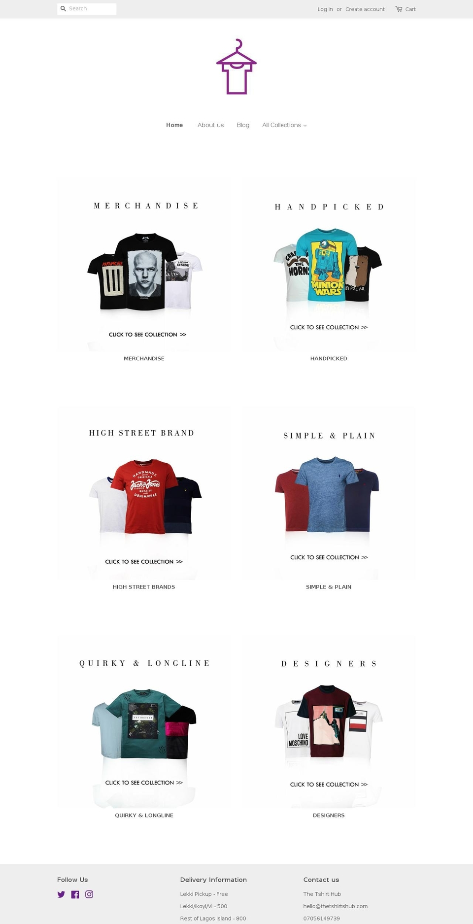 thetshirtshub.com — Shopify storefront screenshot