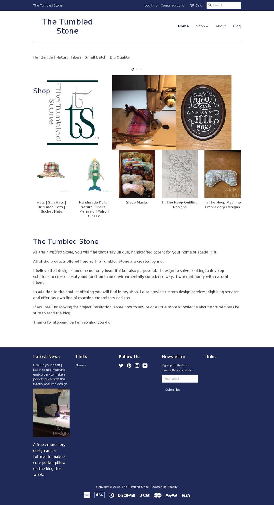 thetumbledstone.com — Shopify storefront screenshot