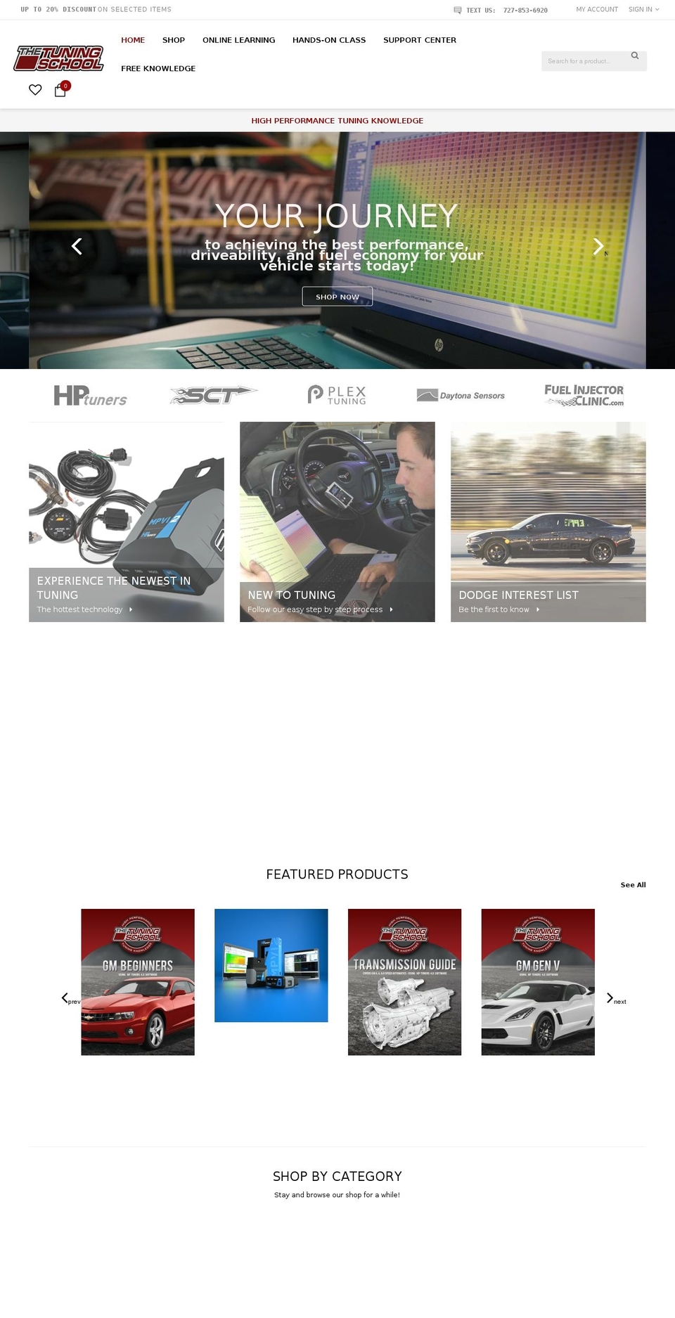 thetuningschool.com — Shopify storefront screenshot