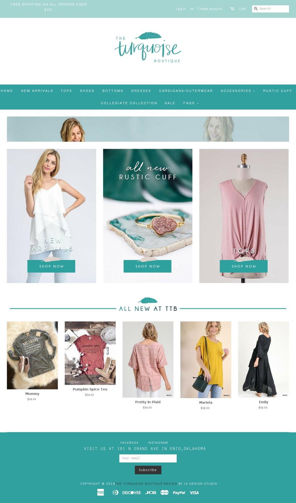 theturquoiseboutique.com shopify website screenshot
