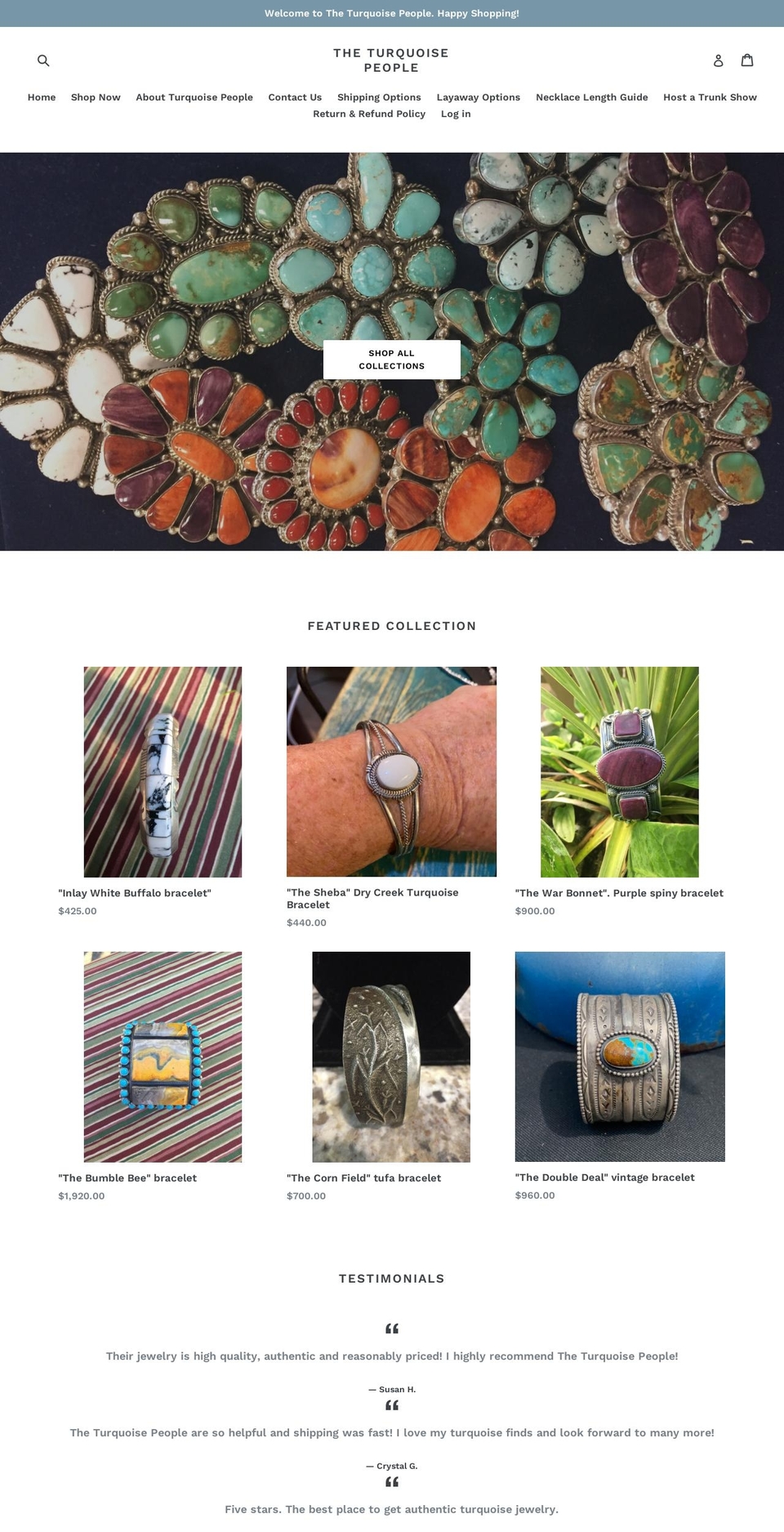 theturquoisepeople.com — Shopify storefront screenshot