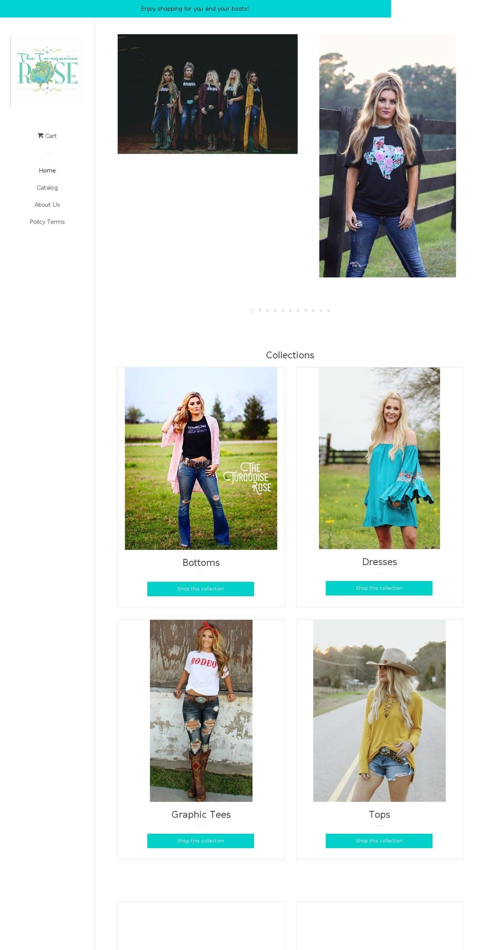 theturquoiseroseboutique.com shopify website screenshot