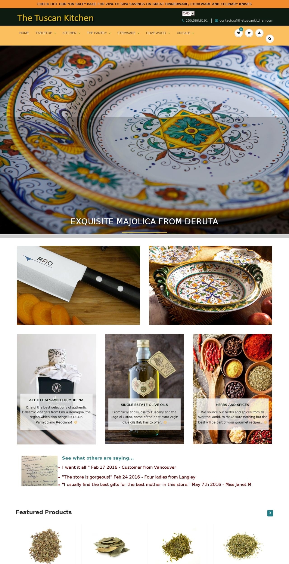 thetuscankitchen.com shopify website screenshot