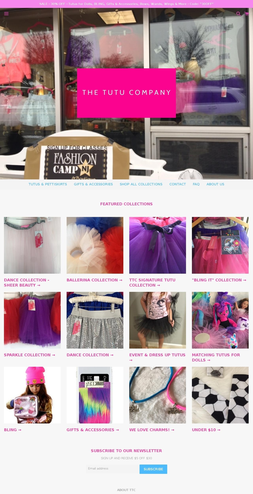 thetutucompany.com — Shopify storefront screenshot