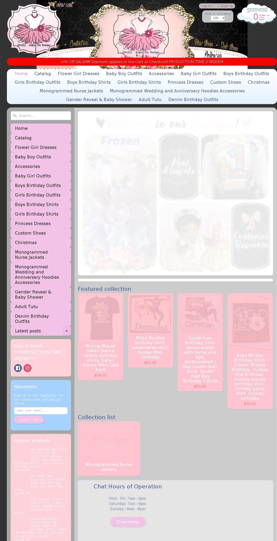 thetutuprincesss.com shopify website screenshot