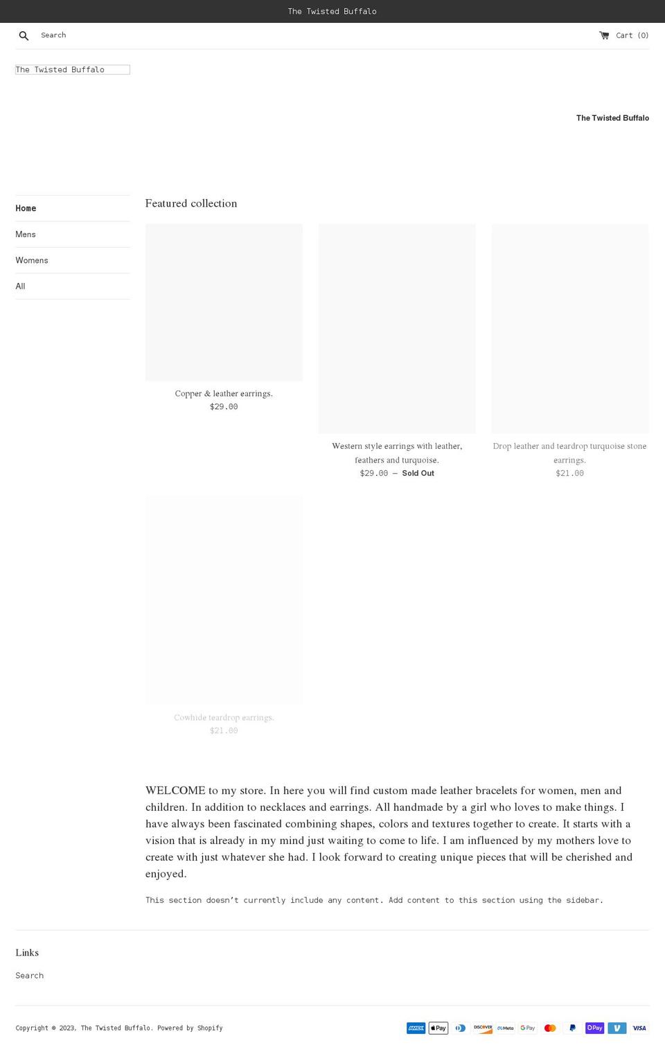 thetwistedbuffalo.com shopify website screenshot