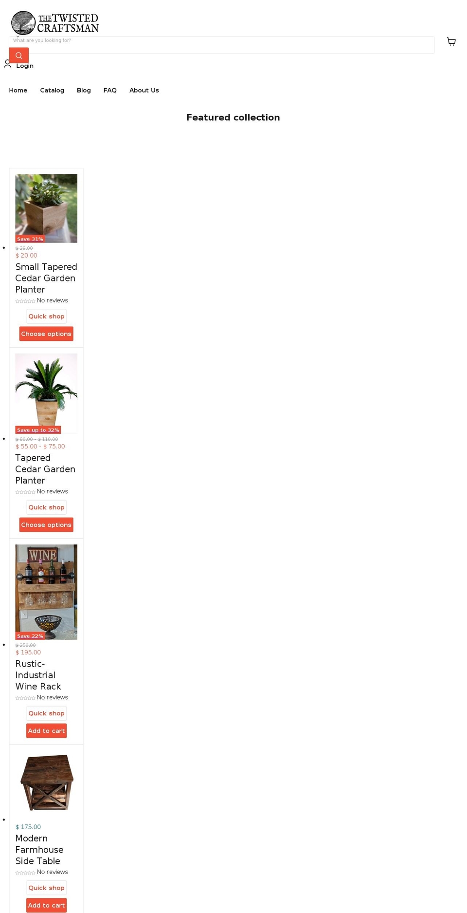 thetwistedcraftsman.com shopify website screenshot