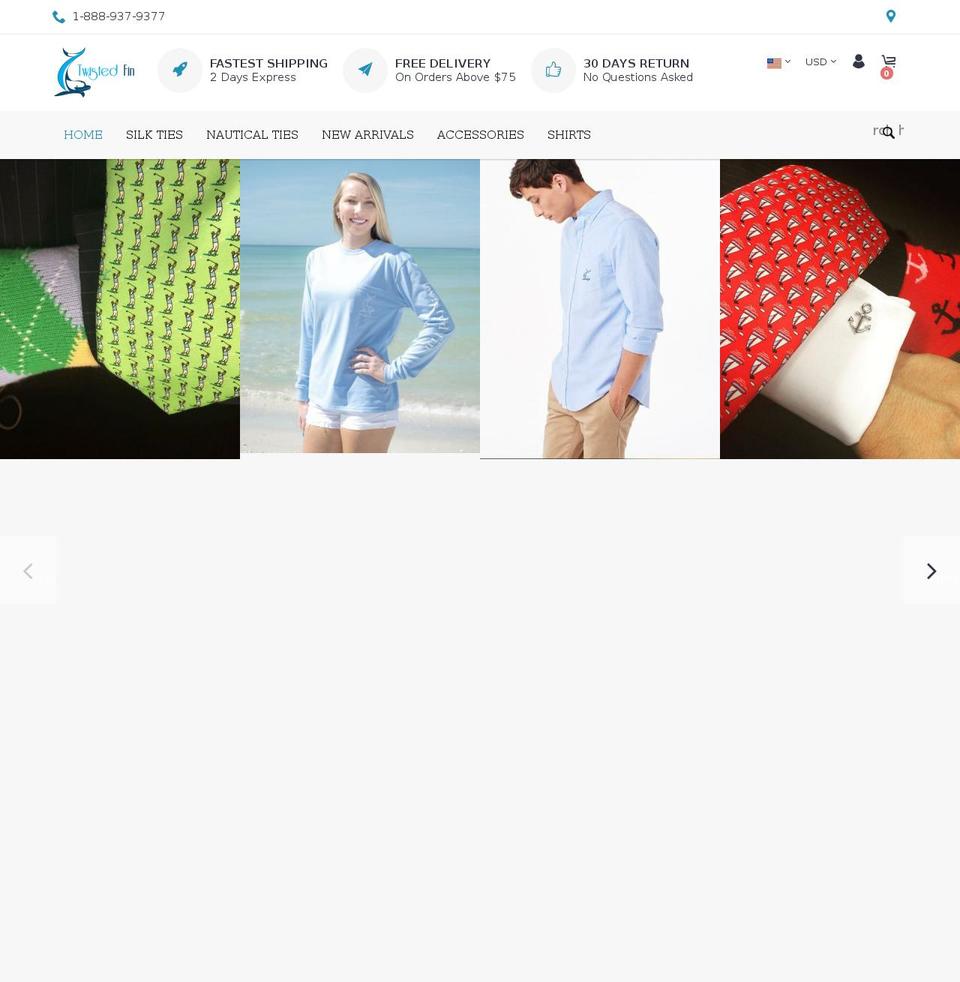 thetwistedfin.com shopify website screenshot