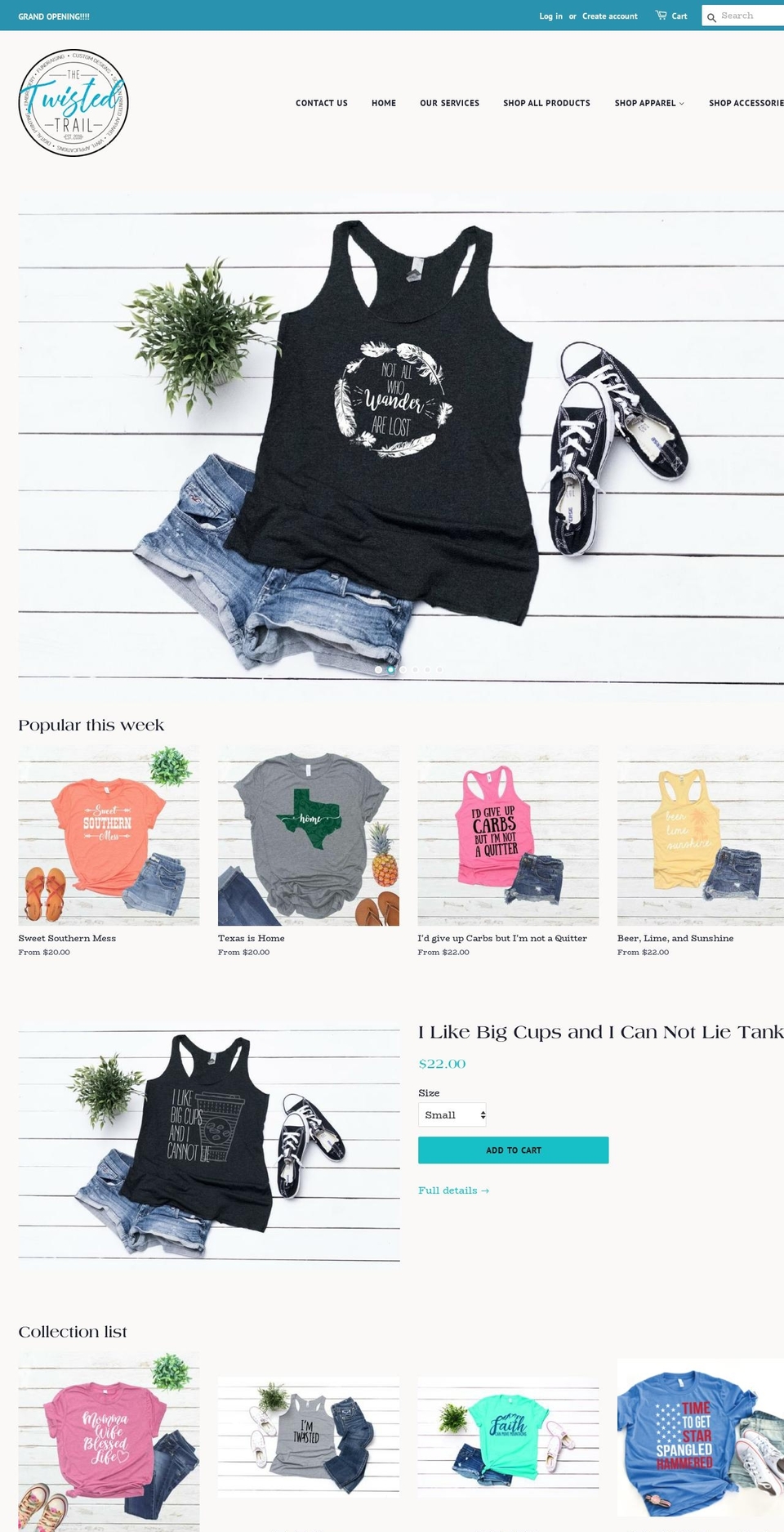 thetwistedtrail.com shopify website screenshot