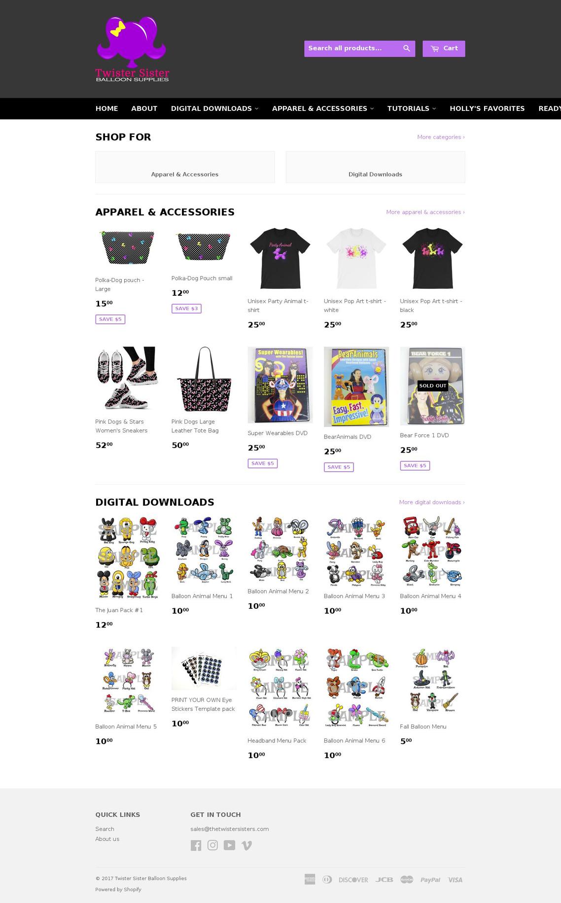 thetwistersister.com shopify website screenshot