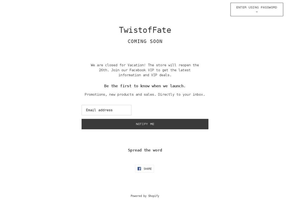thetwistoffate.com shopify website screenshot