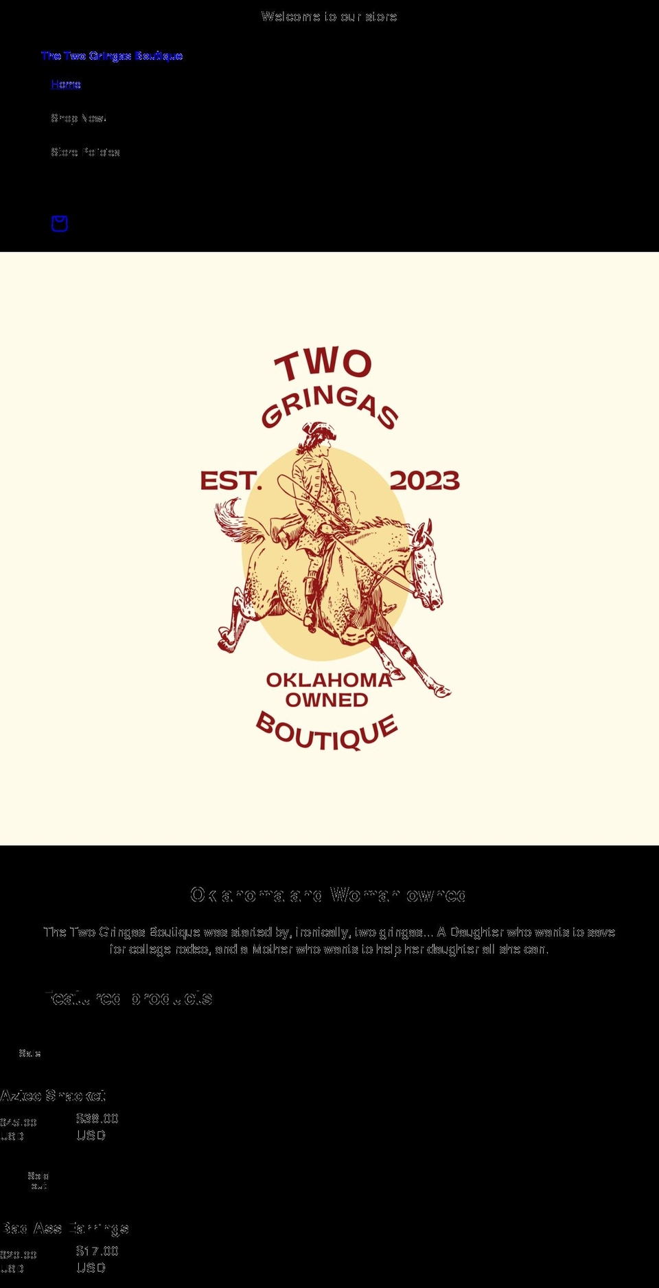 thetwogringas.com shopify website screenshot