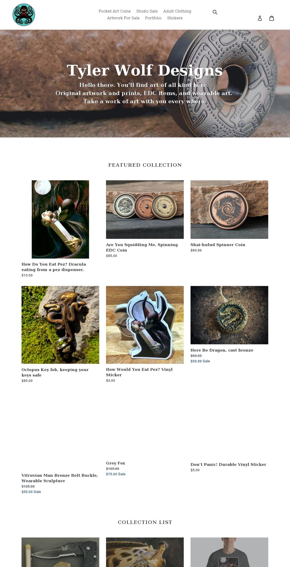 thetylerwolf.com shopify website screenshot