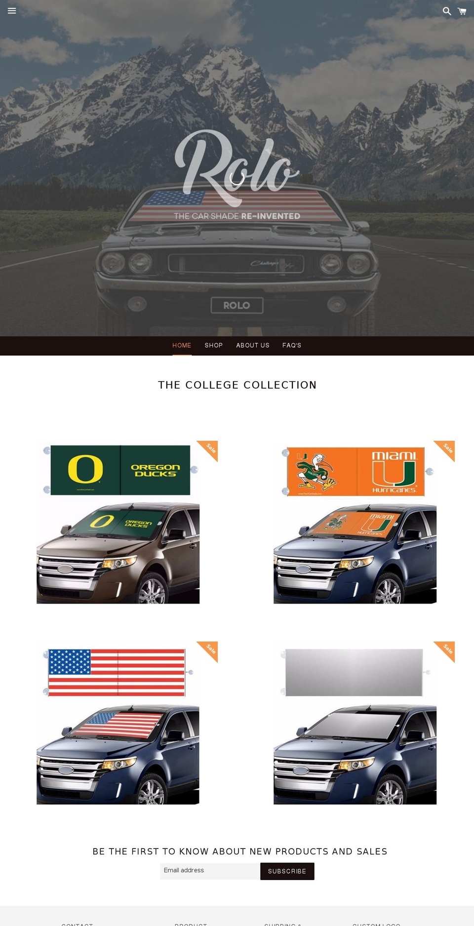 theucarshade.com shopify website screenshot