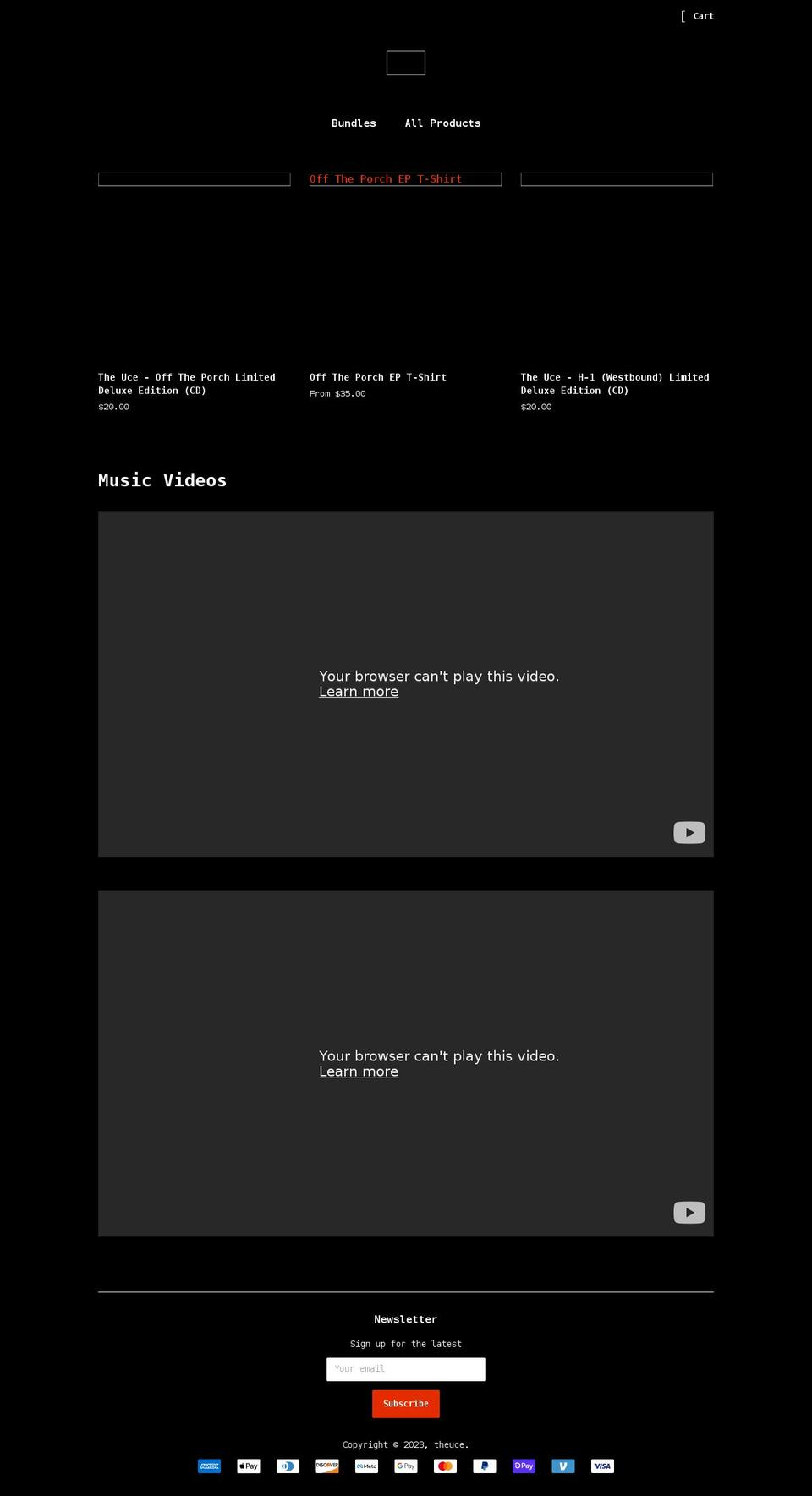 theuce.shop shopify website screenshot