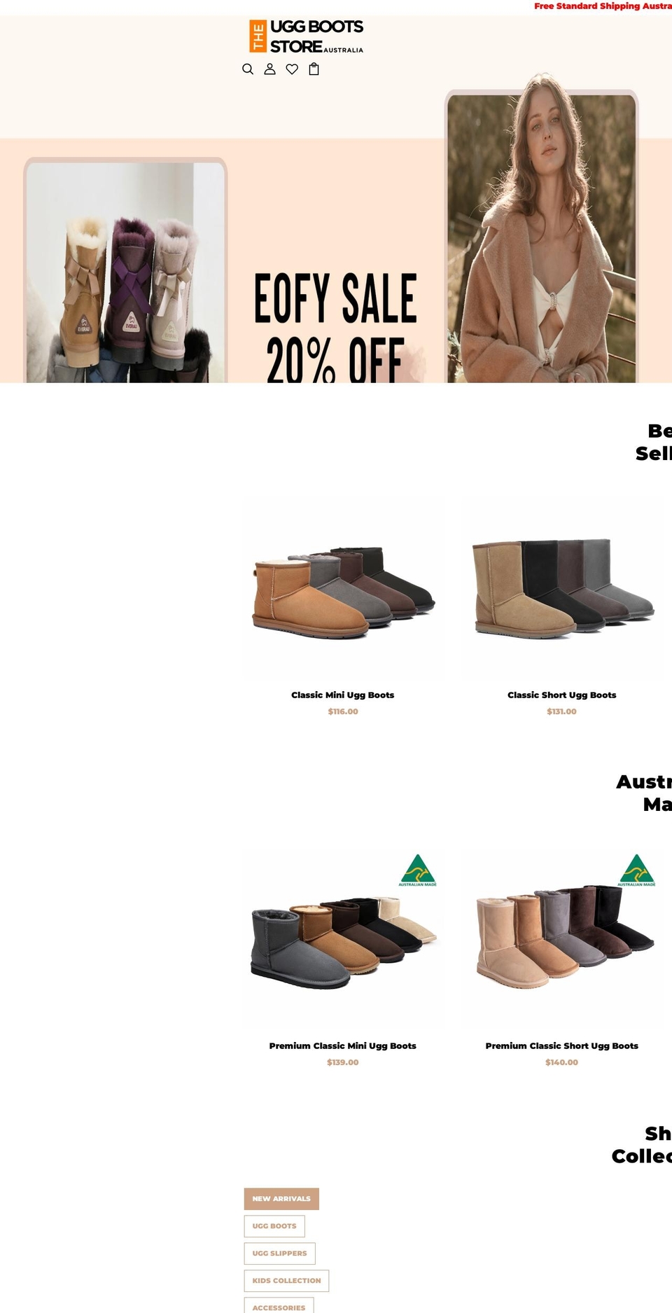 theuggboots.com.au shopify website screenshot