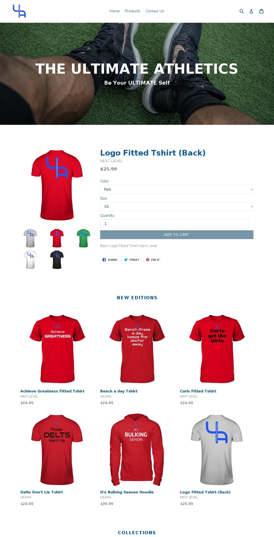 theultimateathletics.com — Shopify storefront screenshot