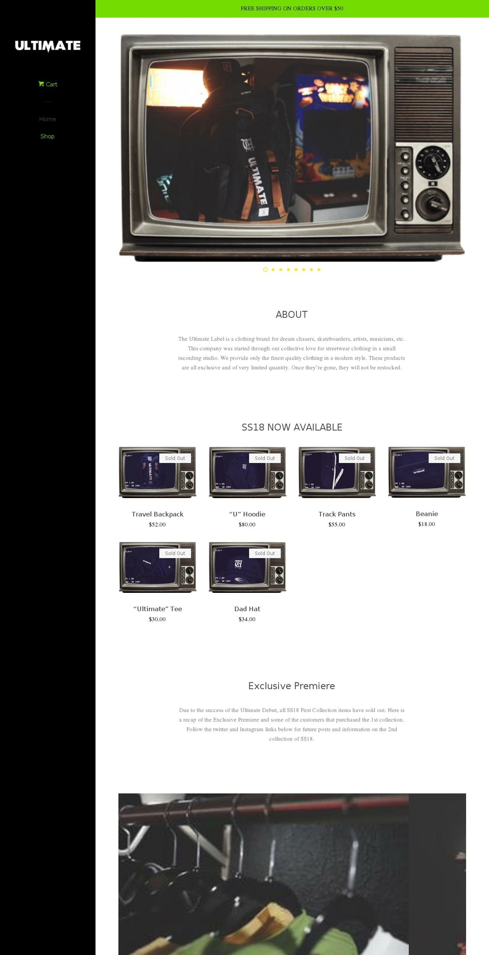 theultimatelabel.com — Shopify storefront screenshot