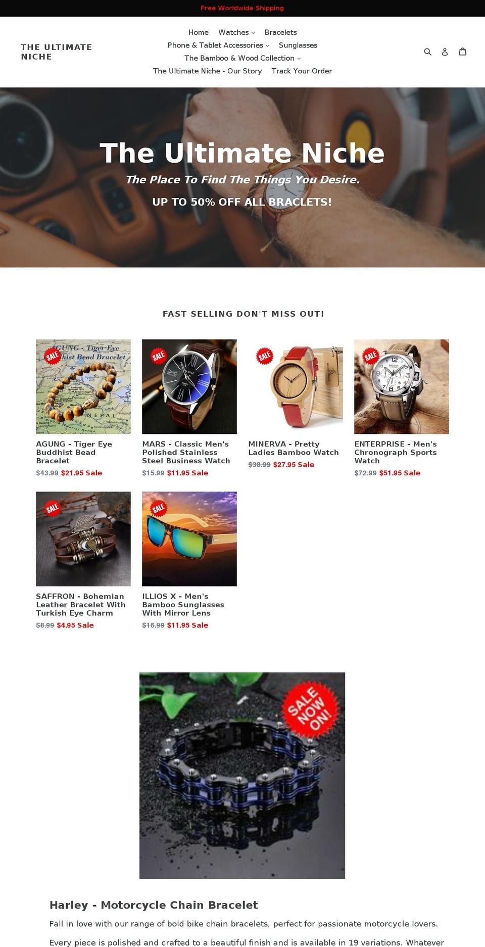 theultimateniche.com — Shopify storefront screenshot