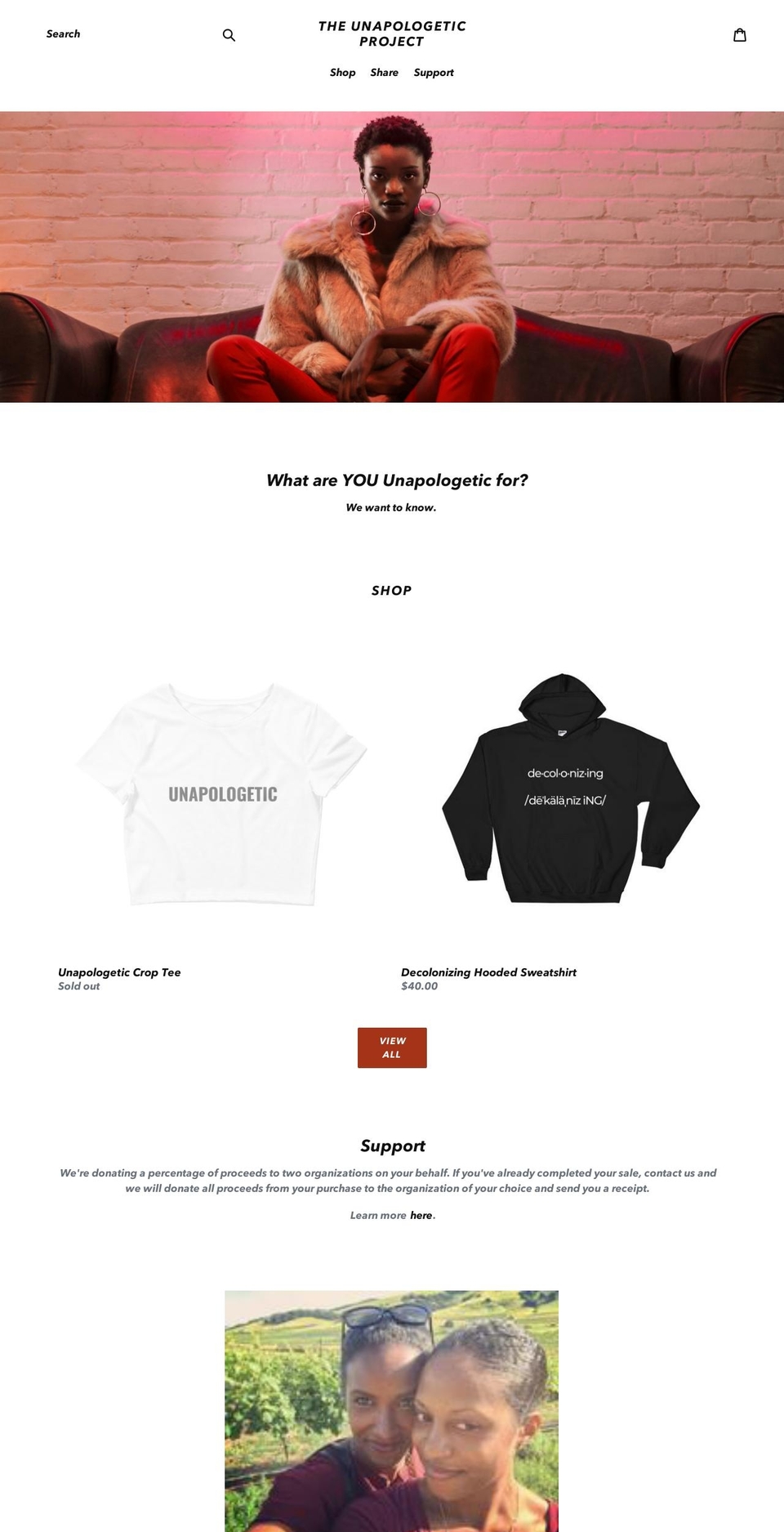 theunapologeticproject.com — Shopify storefront screenshot