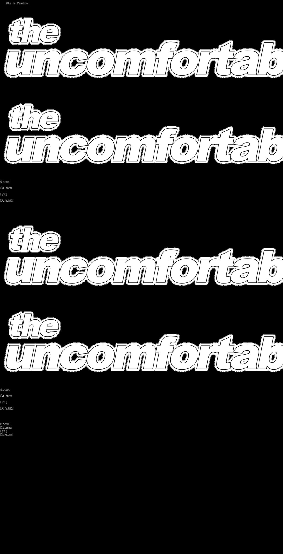 theuncomfortable.org shopify website screenshot