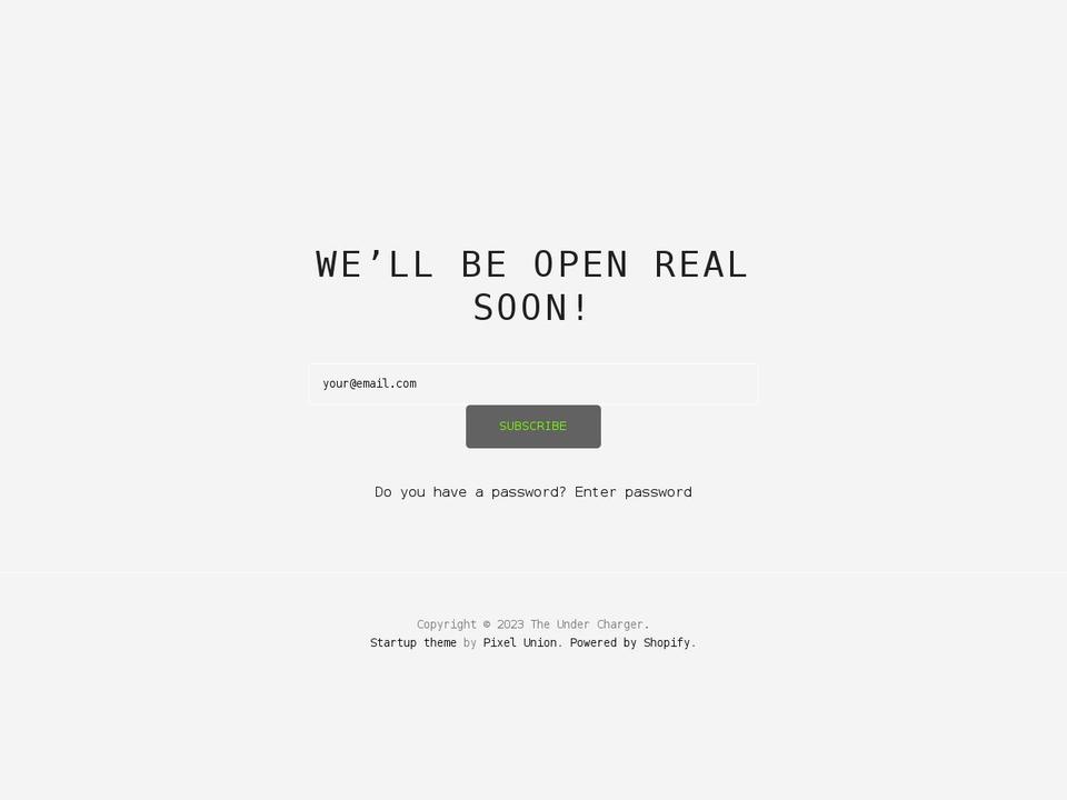 theundercharger.com shopify website screenshot